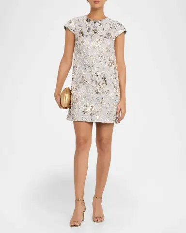 Sachin & Babi Galina Metallic Floral Jacquard Mini Shift Dress | Thumbnail 4 Sachin & Babi Galina Metallic Floral Jacquard Mini Shift Dress | Thumbnail 4