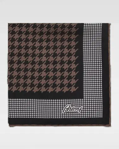 Brioni Men 's Mixed Houndstooth Silk Pocket Square | Thumbnail 2 Brioni Men 's Mixed Houndstooth Silk Pocket Square | Thumbnail 2