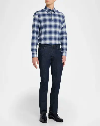 Brioni Men's Cotton Flannel Check Sport Shirt | Thumbnail 2 Brioni Men's Cotton Flannel Check Sport Shirt | Thumbnail 2