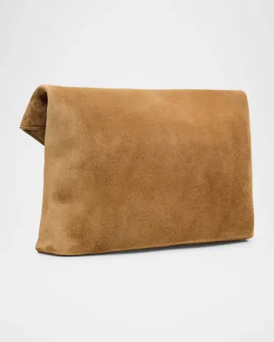 Saint Laurent Large YSL Envelope Flap Clutch Bag in Suede | Thumbnail 3 Saint Laurent Large YSL Envelope Flap Clutch Bag in Suede | Thumbnail 3