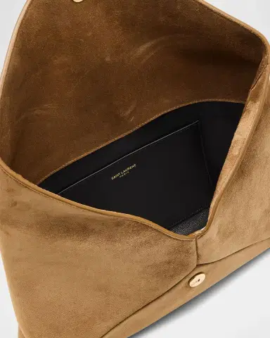 Saint Laurent Large YSL Envelope Flap Clutch Bag in Suede | Thumbnail 4 Saint Laurent Large YSL Envelope Flap Clutch Bag in Suede | Thumbnail 4