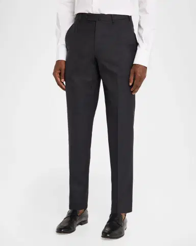 Isaia Men 's Wool Twill Side-Tab Trousers | Thumbnail 3 Isaia Men 's Wool Twill Side-Tab Trousers | Thumbnail 3