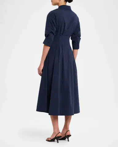 Simkhai Jazz Poplin Pintuck Midi Shirtdress | Thumbnail 3 Simkhai Jazz Poplin Pintuck Midi Shirtdress | Thumbnail 3