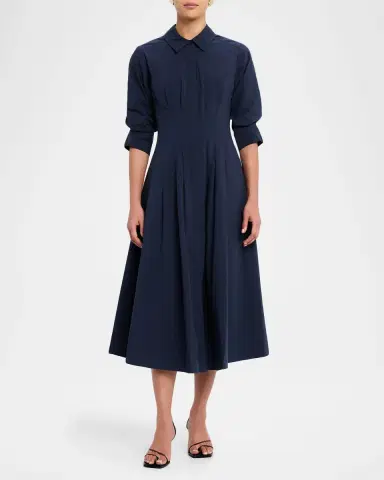 Simkhai Jazz Poplin Pintuck Midi Shirtdress | Thumbnail 4 Simkhai Jazz Poplin Pintuck Midi Shirtdress | Thumbnail 4