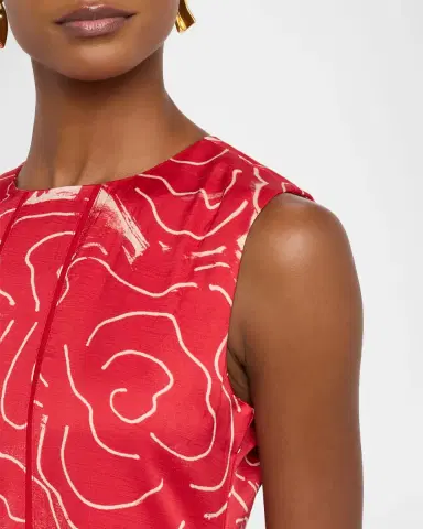 LOVEBIRDS Bennet Sleeveless Floral Flared Midi Dress | Thumbnail 5 LOVEBIRDS Bennet Sleeveless Floral Flared Midi Dress | Thumbnail 5