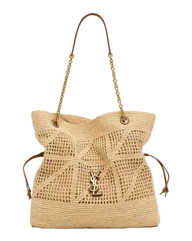 Saint Laurent Jamie YSL Shopper Tote Bag in Woven Raffia | Thumbnail 1 Saint Laurent Jamie YSL Shopper Tote Bag in Woven Raffia | Thumbnail 1