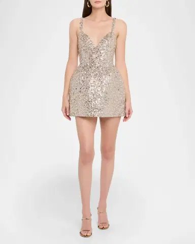 Bronx and Banco Tessa Deep V-Neck Sequin Mini Dress | Thumbnail 2 Bronx and Banco Tessa Deep V-Neck Sequin Mini Dress | Thumbnail 2