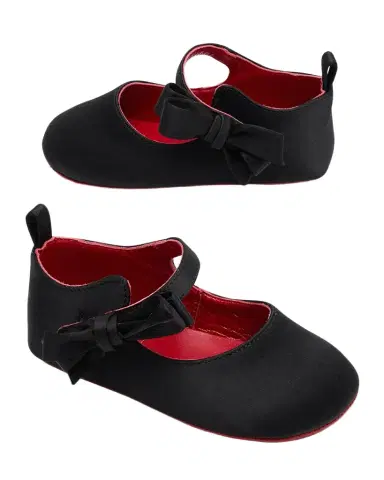Christian Louboutin Girl's Lou Babe Satin Bow Ballet Flats, Baby | Thumbnail 1 Christian Louboutin Girl's Lou Babe Satin Bow Ballet Flats, Baby | Thumbnail 1