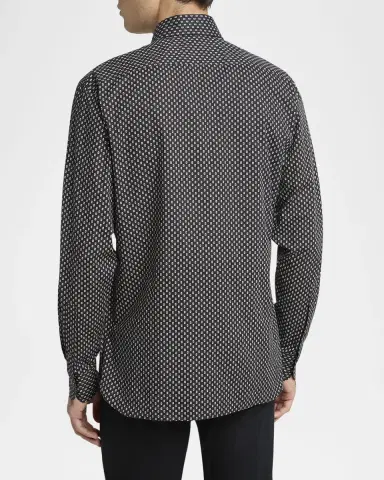 TOM FORD Men's Geometric Cotton Voile Sport Shirt | Thumbnail 3 TOM FORD Men's Geometric Cotton Voile Sport Shirt | Thumbnail 3