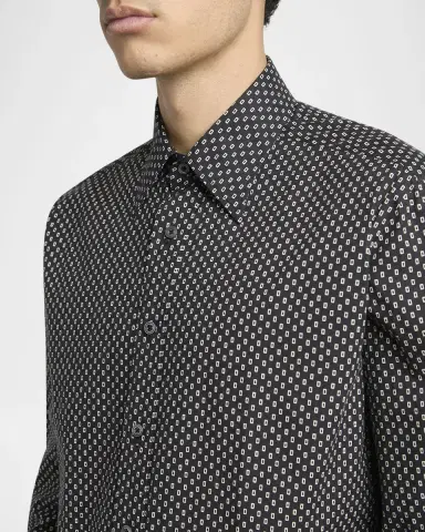 TOM FORD Men's Geometric Cotton Voile Sport Shirt | Thumbnail 5 TOM FORD Men's Geometric Cotton Voile Sport Shirt | Thumbnail 5