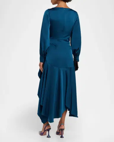 Theia Florence Asymmetric Handkerchief Midi Dress | Thumbnail 3 Theia Florence Asymmetric Handkerchief Midi Dress | Thumbnail 3