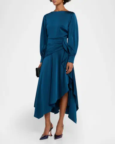 Theia Florence Asymmetric Handkerchief Midi Dress | Thumbnail 4 Theia Florence Asymmetric Handkerchief Midi Dress | Thumbnail 4