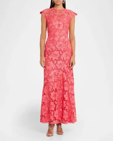 Shoshanna Raven Sleeveless Floral Lace Gown | Thumbnail 2 Shoshanna Raven Sleeveless Floral Lace Gown | Thumbnail 2