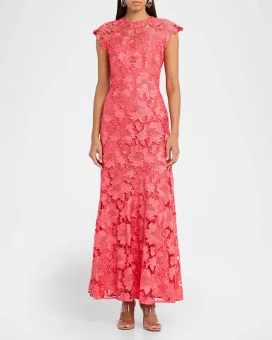 Shoshanna Raven Sleeveless Floral Lace Gown | Thumbnail 4 Shoshanna Raven Sleeveless Floral Lace Gown | Thumbnail 4