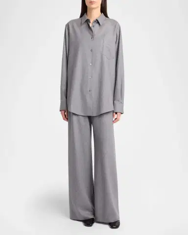 THE ROW Pino Wool Button-Down Shirt | Thumbnail 2 THE ROW Pino Wool Button-Down Shirt | Thumbnail 2