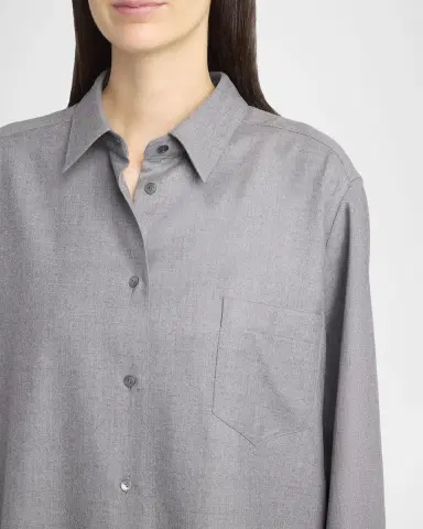 THE ROW Pino Wool Button-Down Shirt | Thumbnail 5 THE ROW Pino Wool Button-Down Shirt | Thumbnail 5