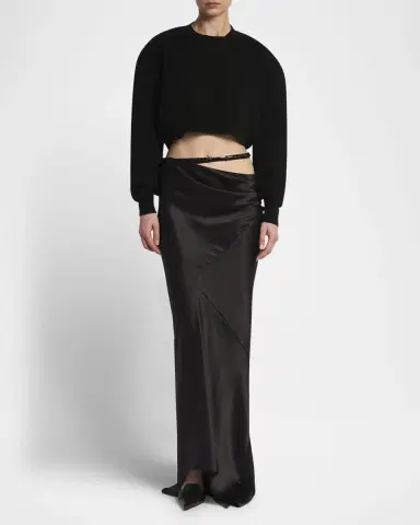 Tom Ford Asymmetric Satin Maxi Skirt With Train | Thumbnail 2 Tom Ford Asymmetric Satin Maxi Skirt With Train | Thumbnail 2
