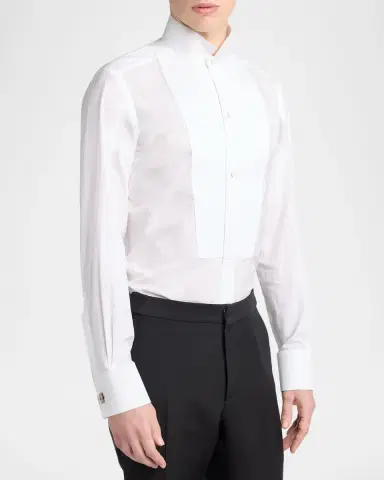 TOM FORD Men's Cocktail Voile Slim-Fit Dress Shirt | Thumbnail 4 TOM FORD Men's Cocktail Voile Slim-Fit Dress Shirt | Thumbnail 4