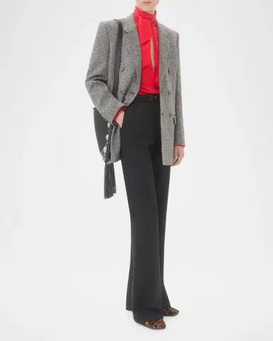 Valentino Garavani Men's Wide Leg Flared Flat-Front Pants | Thumbnail 2 Valentino Garavani Men's Wide Leg Flared Flat-Front Pants | Thumbnail 2
