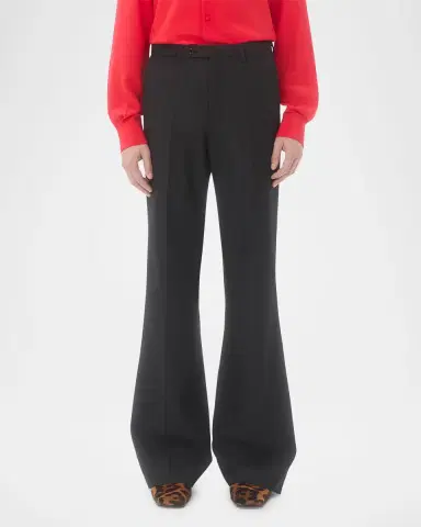 Valentino Garavani Men's Wide Leg Flared Flat-Front Pants | Thumbnail 4 Valentino Garavani Men's Wide Leg Flared Flat-Front Pants | Thumbnail 4