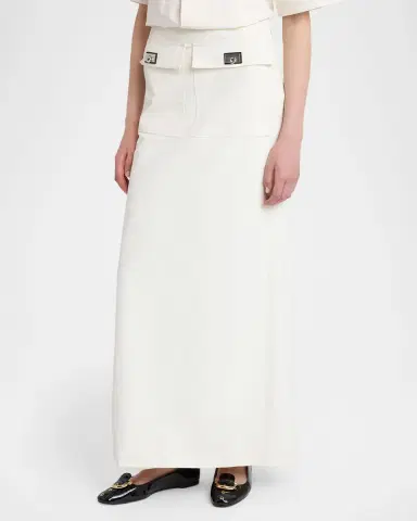 FERRAGAMO Turn-Lock Pocket Maxi Skirt | Thumbnail 4 FERRAGAMO Turn-Lock Pocket Maxi Skirt | Thumbnail 4