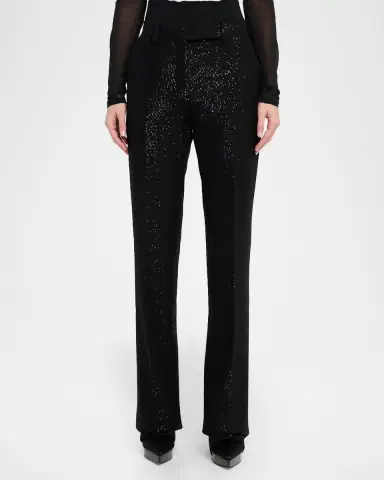 Tom Ford Sequined Crepe Straight-Leg Pants | Thumbnail 3 Tom Ford Sequined Crepe Straight-Leg Pants | Thumbnail 3