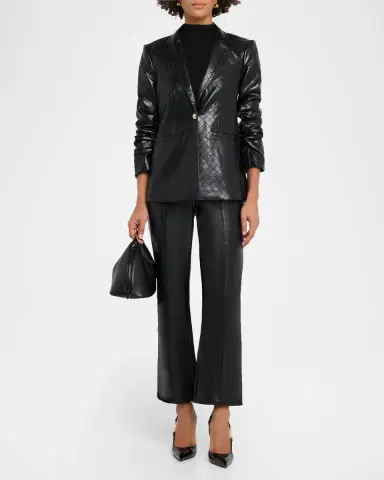 Cinq à Sept Vegan Leather Kick-Flare Pants | Thumbnail 2 Cinq à Sept Vegan Leather Kick-Flare Pants | Thumbnail 2