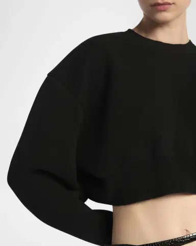 Tom Ford Wool-Cashmere Blouson-Sleeve Crop Sweater | Thumbnail 5 Tom Ford Wool-Cashmere Blouson-Sleeve Crop Sweater | Thumbnail 5