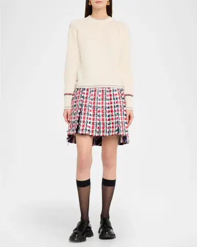 Thom Browne Pointelle Fair Isle Crewneck Sweater | Thumbnail 2 Thom Browne Pointelle Fair Isle Crewneck Sweater | Thumbnail 2