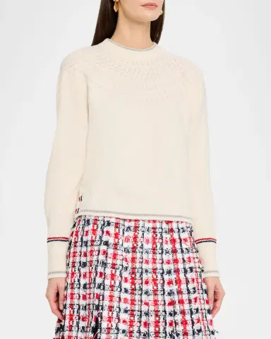 Thom Browne Pointelle Fair Isle Crewneck Sweater | Thumbnail 4 Thom Browne Pointelle Fair Isle Crewneck Sweater | Thumbnail 4