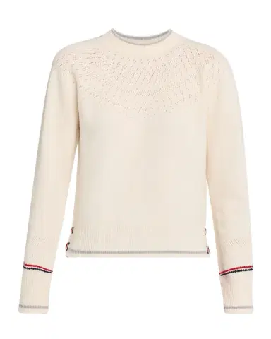 Thom Browne Pointelle Fair Isle Crewneck Sweater | Thumbnail 1 Thom Browne Pointelle Fair Isle Crewneck Sweater | Thumbnail 1