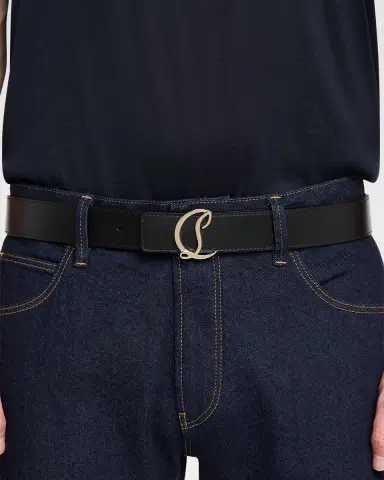Christian Louboutin Men's Mooncrest-Buckle Reversible Leather Belt | Thumbnail 2 Christian Louboutin Men's Mooncrest-Buckle Reversible Leather Belt | Thumbnail 2