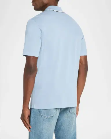 Ferragamo Men 's Cotton Contrast-Trim Polo Shirt | Thumbnail 3 Ferragamo Men 's Cotton Contrast-Trim Polo Shirt | Thumbnail 3