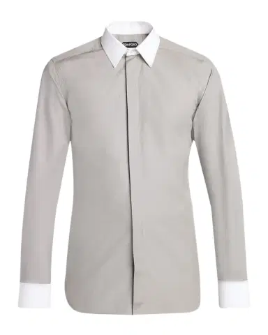 TOM FORD Men's Poplin Contrast-Trim Sport Shirt | Thumbnail 1 TOM FORD Men's Poplin Contrast-Trim Sport Shirt | Thumbnail 1