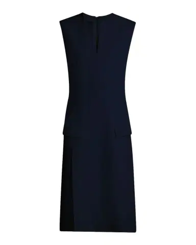 FERRAGAMO Split V-Neck Sleeveless Crepe Midi Dress | Thumbnail 1 FERRAGAMO Split V-Neck Sleeveless Crepe Midi Dress | Thumbnail 1