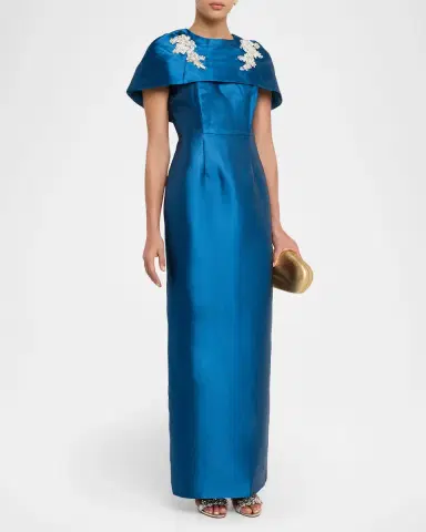 Mestiza New York Eve Cape Silk Twill Column Gown | Thumbnail 4 Mestiza New York Eve Cape Silk Twill Column Gown | Thumbnail 4