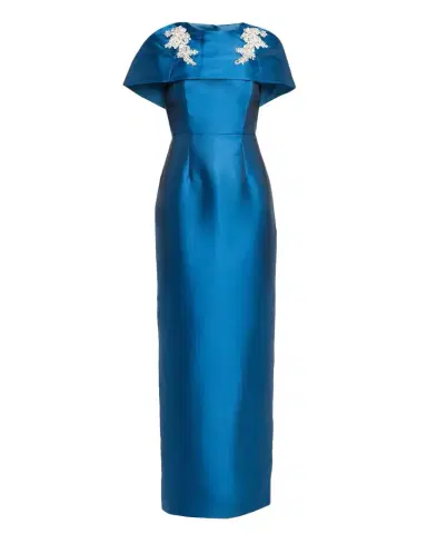 Mestiza New York Eve Cape Silk Twill Column Gown | Thumbnail 1 Mestiza New York Eve Cape Silk Twill Column Gown | Thumbnail 1