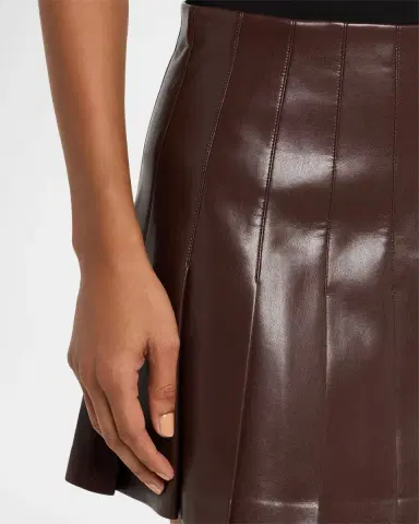 ALICE + OLIVIA Carter Pleated Vegan Leather Mini Skirt | Thumbnail 5 ALICE + OLIVIA Carter Pleated Vegan Leather Mini Skirt | Thumbnail 5