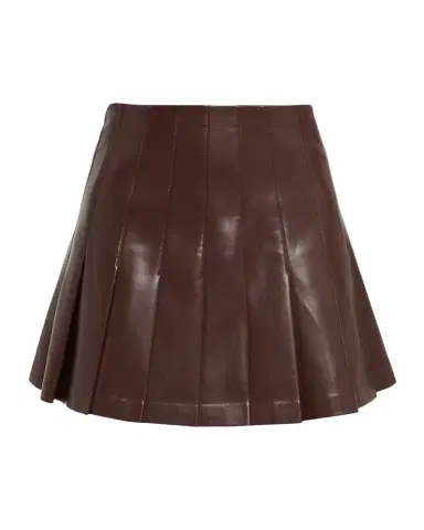 ALICE + OLIVIA Carter Pleated Vegan Leather Mini Skirt | Thumbnail 1 ALICE + OLIVIA Carter Pleated Vegan Leather Mini Skirt | Thumbnail 1