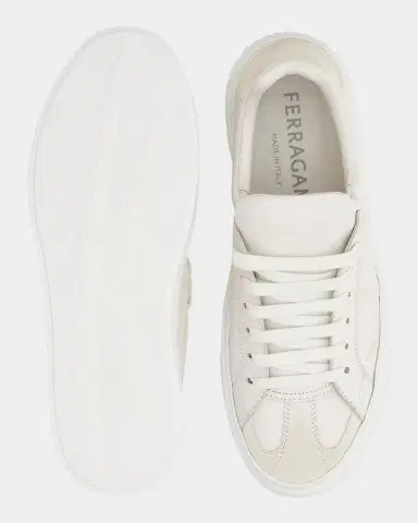 Ferragamo Men's Gancini Leather Low-Top Sneakers | Thumbnail 4 Ferragamo Men's Gancini Leather Low-Top Sneakers | Thumbnail 4