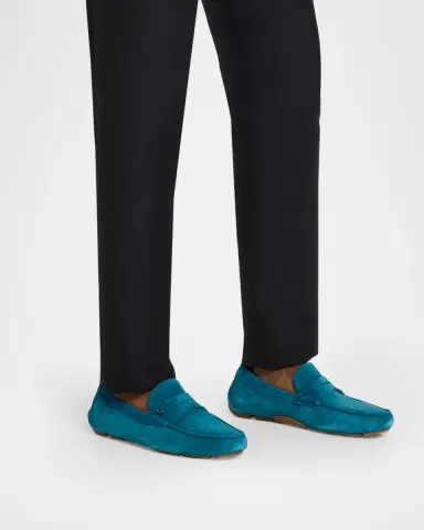 Ferragamo Men 's Petite-Gancini Suede Driving Loafers | Thumbnail 2 Ferragamo Men 's Petite-Gancini Suede Driving Loafers | Thumbnail 2