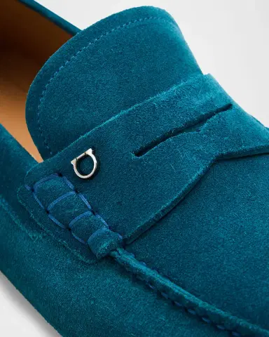 Ferragamo Men 's Petite-Gancini Suede Driving Loafers | Thumbnail 5 Ferragamo Men 's Petite-Gancini Suede Driving Loafers | Thumbnail 5