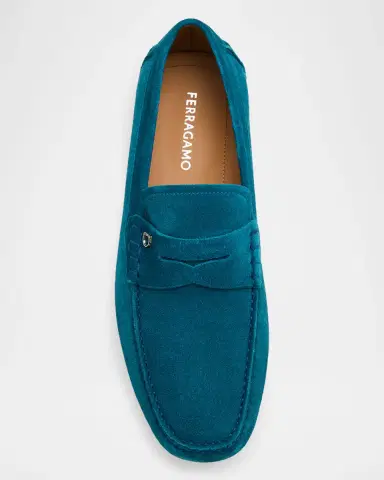 Ferragamo Men 's Petite-Gancini Suede Driving Loafers | Thumbnail 6 Ferragamo Men 's Petite-Gancini Suede Driving Loafers | Thumbnail 6
