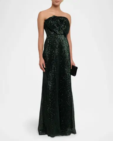 BADGLEY MISCHKA Strapless Bow-Front Sequin Gown | Thumbnail 4 BADGLEY MISCHKA Strapless Bow-Front Sequin Gown | Thumbnail 4