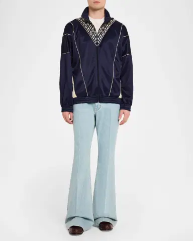 Valentino Garavani Men's Acetate Inlaid Toute La V Full-Zip Sweatshirt | Thumbnail 2 Valentino Garavani Men's Acetate Inlaid Toute La V Full-Zip Sweatshirt | Thumbnail 2