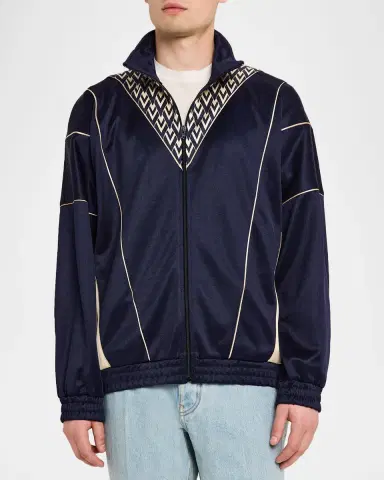 Valentino Garavani Men's Acetate Inlaid Toute La V Full-Zip Sweatshirt | Thumbnail 4 Valentino Garavani Men's Acetate Inlaid Toute La V Full-Zip Sweatshirt | Thumbnail 4