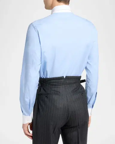 TOM FORD Men's Poplin Contrast-Trim Sport Shirt | Thumbnail 3 TOM FORD Men's Poplin Contrast-Trim Sport Shirt | Thumbnail 3