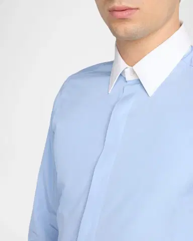 TOM FORD Men's Poplin Contrast-Trim Sport Shirt | Thumbnail 5 TOM FORD Men's Poplin Contrast-Trim Sport Shirt | Thumbnail 5