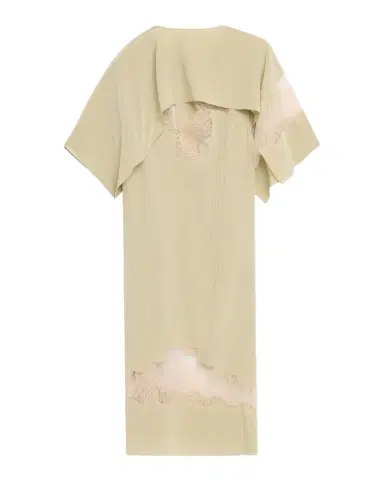 FERRAGAMO Lace-Inset Envers Silk Capelet Midi Dress | Thumbnail 1 FERRAGAMO Lace-Inset Envers Silk Capelet Midi Dress | Thumbnail 1