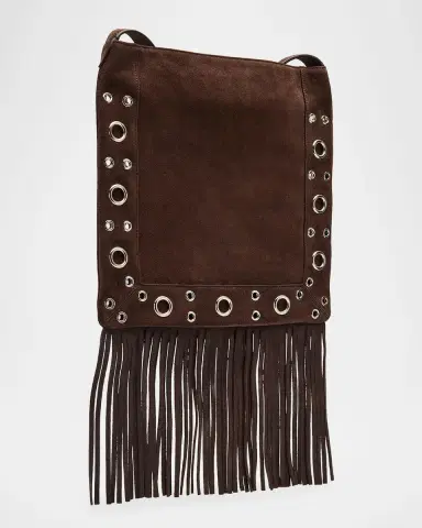 Valentino Garavani Nellcote Medium Studded Fringed Suede Crossbody Bag | Thumbnail 3 Valentino Garavani Nellcote Medium Studded Fringed Suede Crossbody Bag | Thumbnail 3